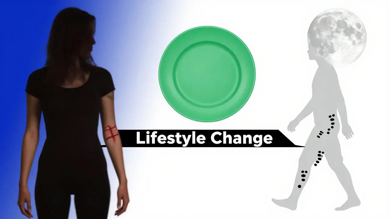 Split silhouette showing prediabetes symptoms versus healthy reversal in Bauhaus design